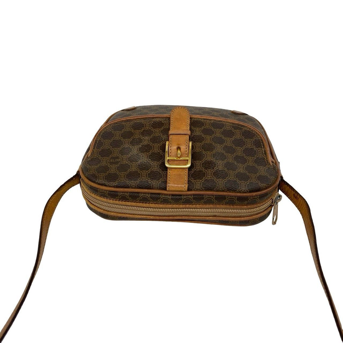 Celine Vintage Macadam Blason Pattern Leather Shoulder Bag Pochette Crossbody — view 4