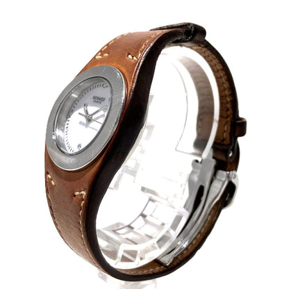 Hermes Arne Watch SS Leather Quartz White Dial — view 2