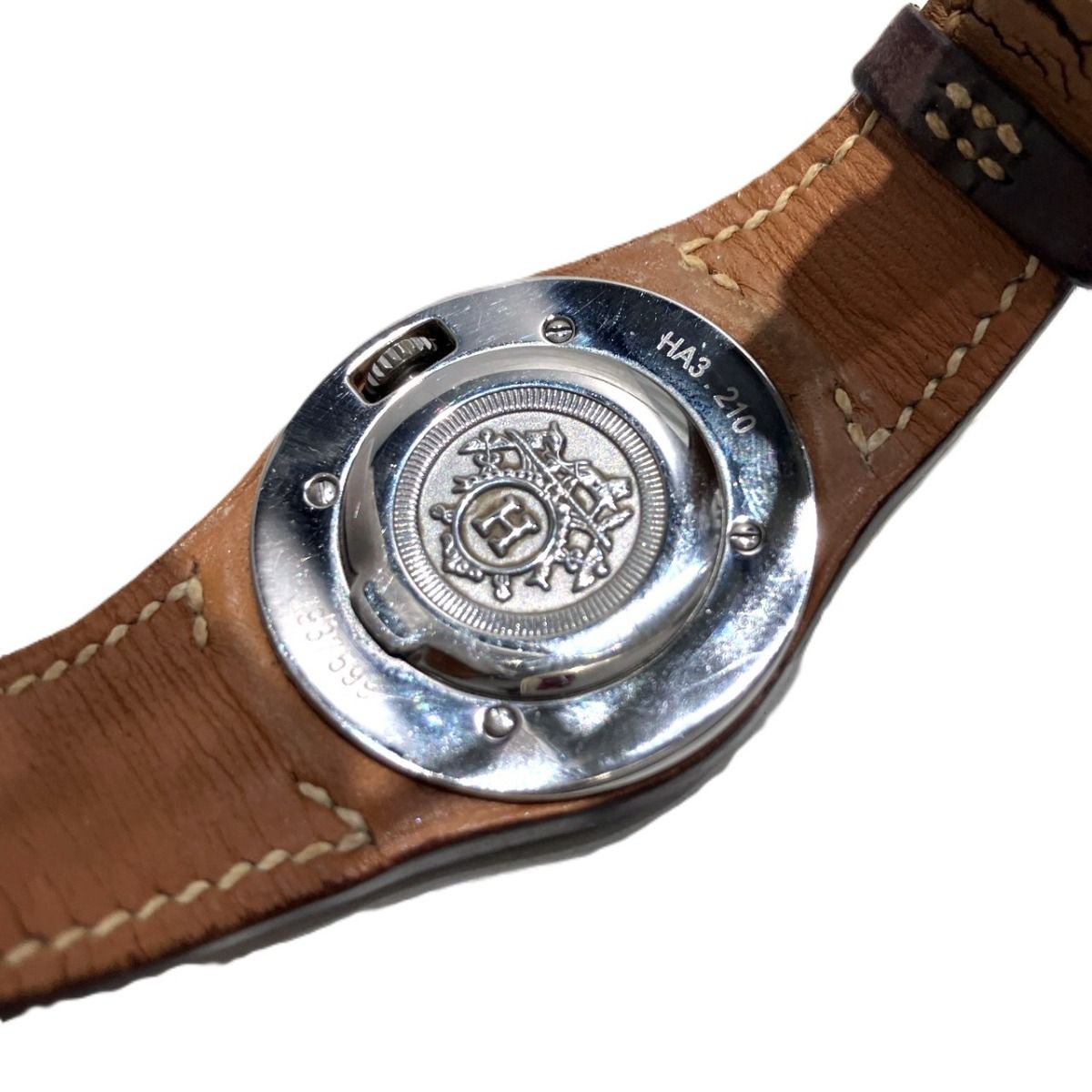 Hermes Arne Watch SS Leather Quartz White Dial — view 5