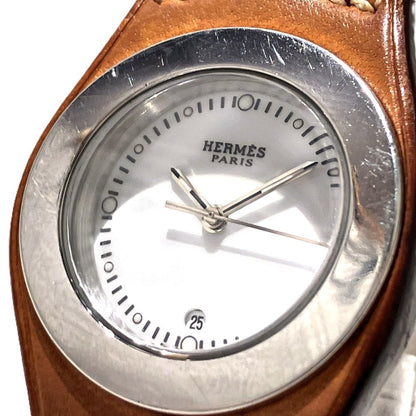 Hermes Arne Watch SS Leather Quartz White Dial — view 4