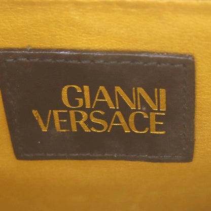 Versace Gianni Vintage Shoulder Bag Leopard Print All Over 2-Way Leather Yellow — view 6
