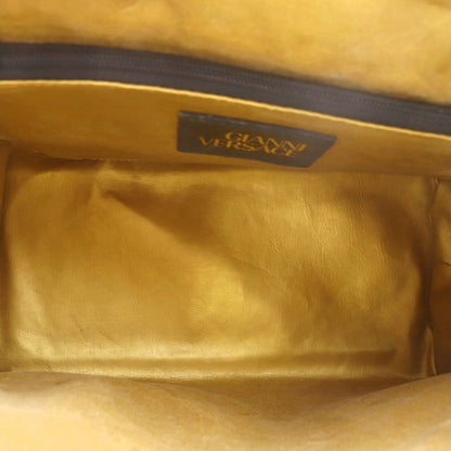 Versace Gianni Vintage Shoulder Bag Leopard Print All Over 2-Way Leather Yellow — view 5