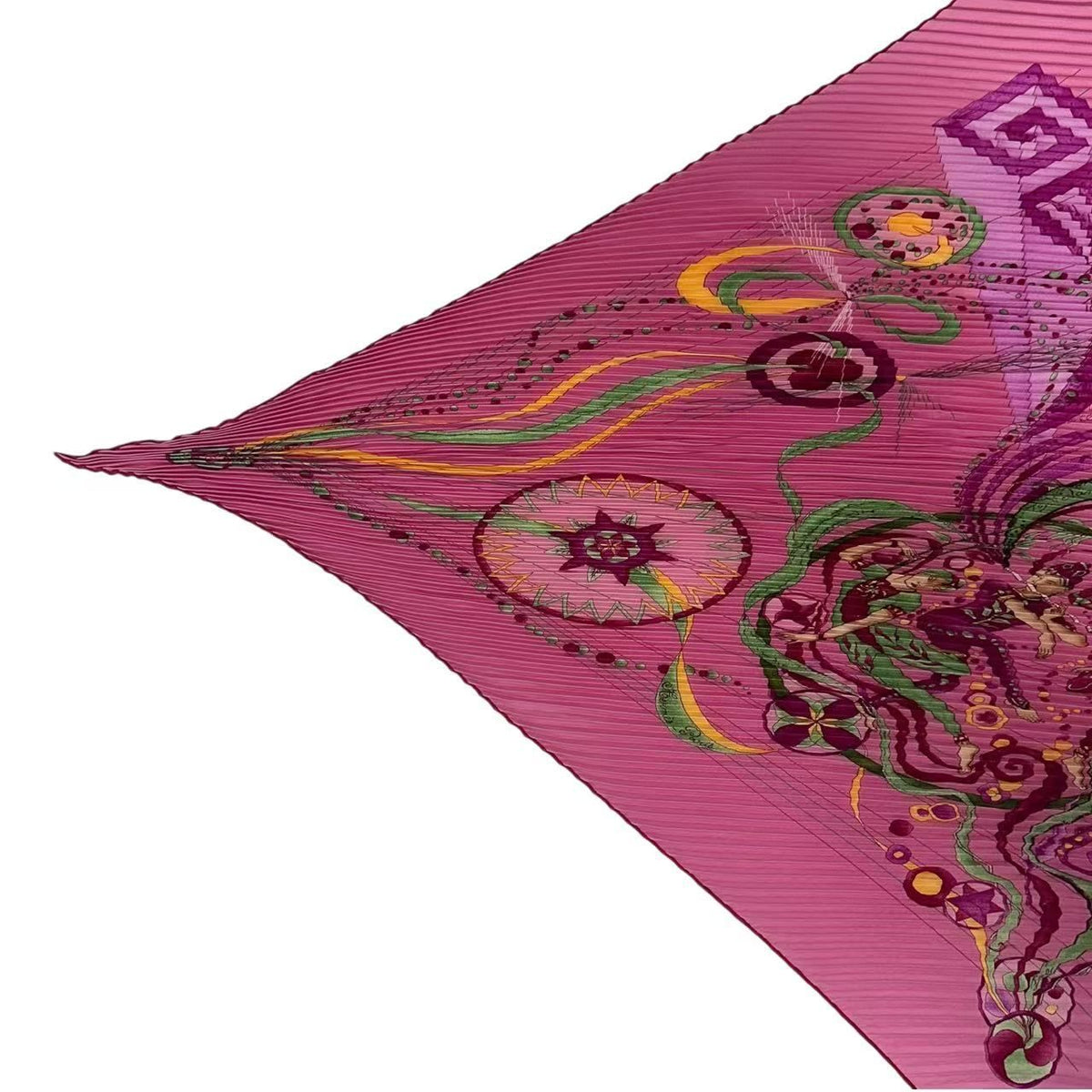 Hermes Pleated Scarf Silk la Danse du Cosmos Space Dance Pink — view 2