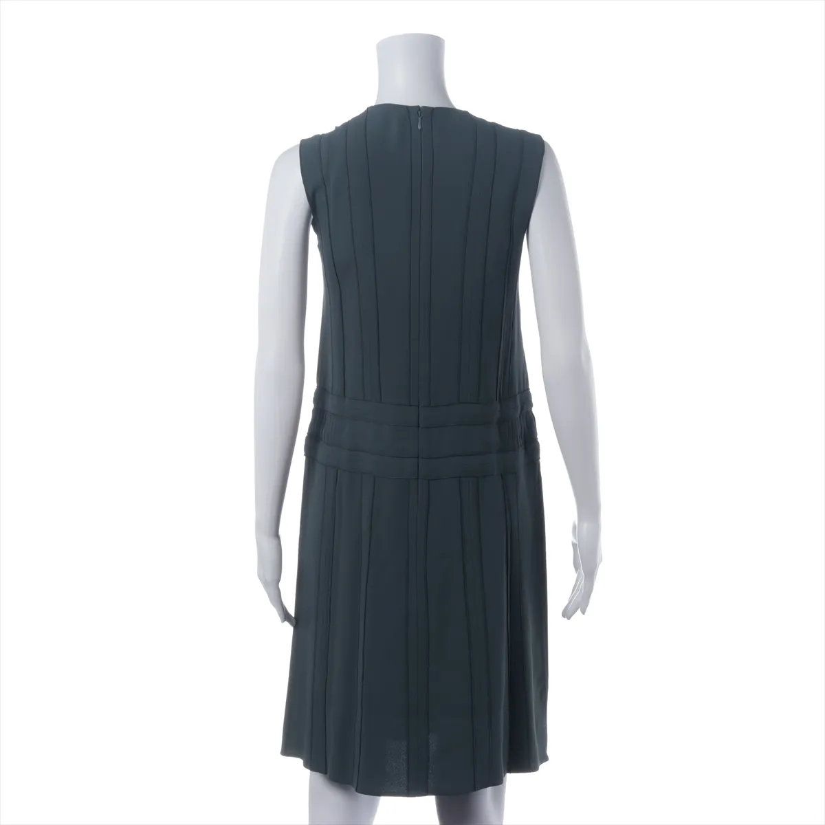 Prada Ruffles Gathered Dress Gray — view 2
