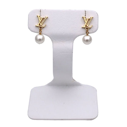 Louis Vuitton Earrings Faux Pearl LV Iconic Gold — view 2