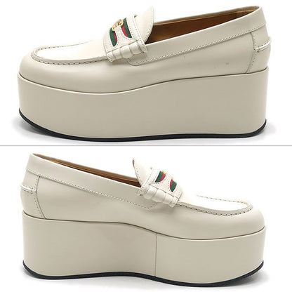 Gucci Platform Loafers Thick Sole Leather Ivory — view 3