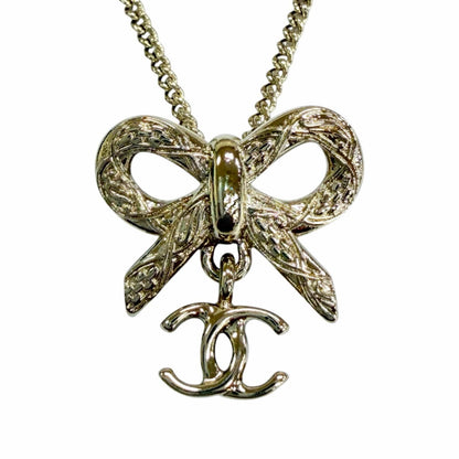 Chanel CC Logo Ribbon 2-Way Necklace Gold