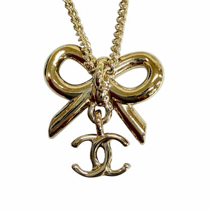 Chanel CC Logo Ribbon 2-Way Necklace Gold — view 5
