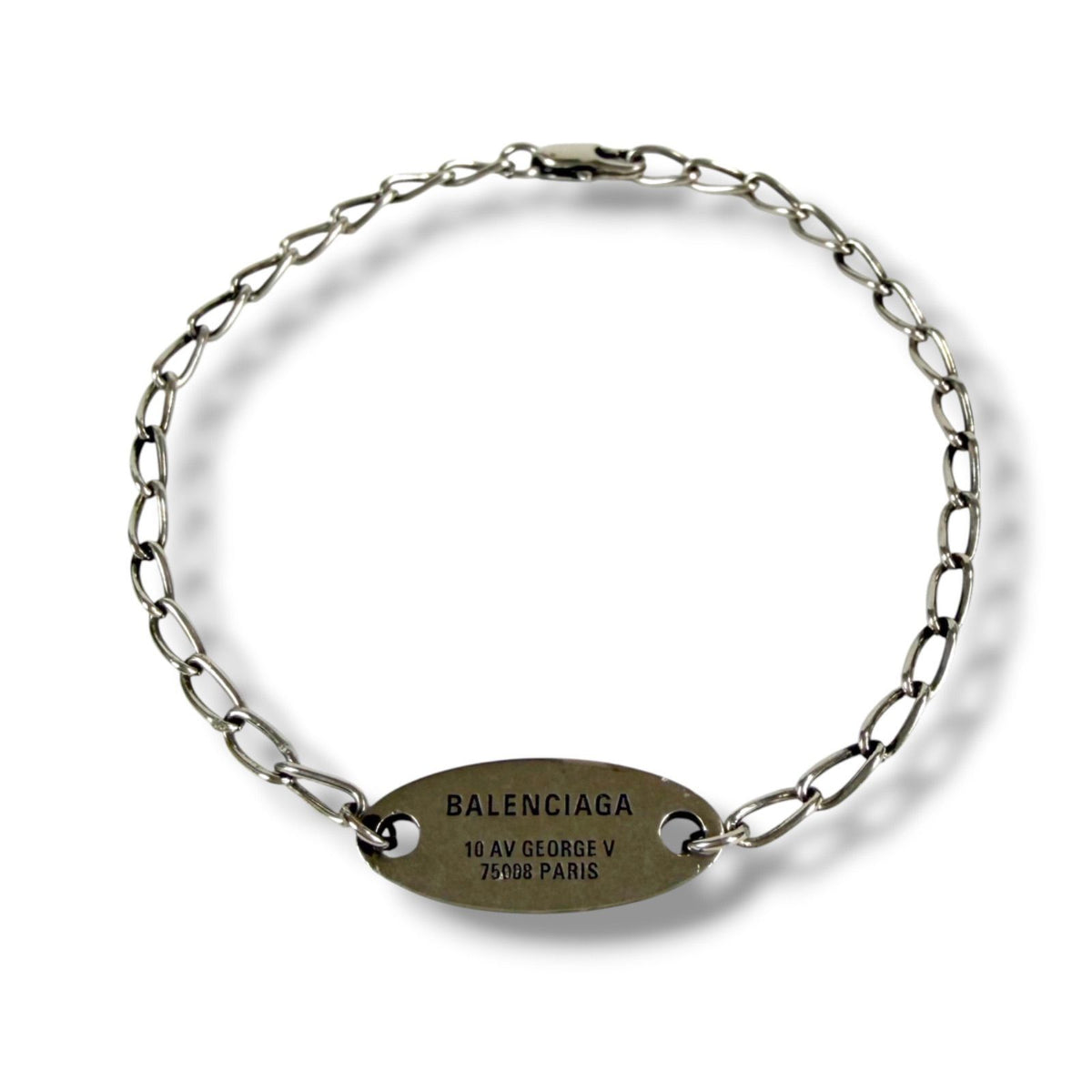 Balenciaga Everyday Bracelet Antique Silver Chain Anklet BB Logo