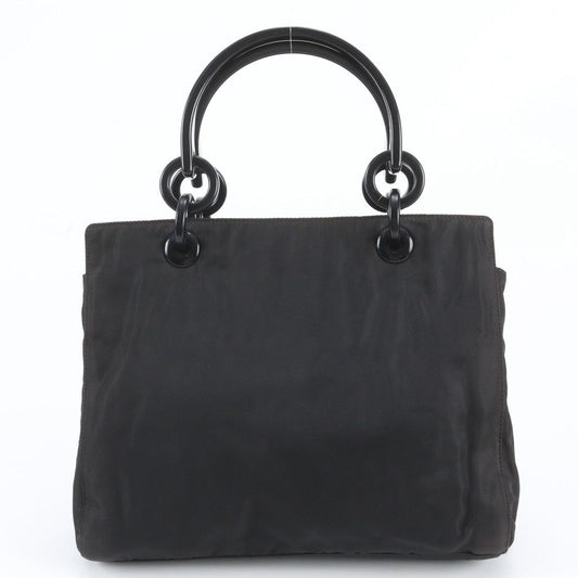Prada Tessuto Nylon Triangle Logo Chain Handle Tote Bag