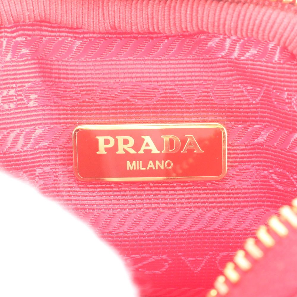 Prada Tessuto Nylon Triangle Logo Leather Shoulder Bag Crossbody — view 8