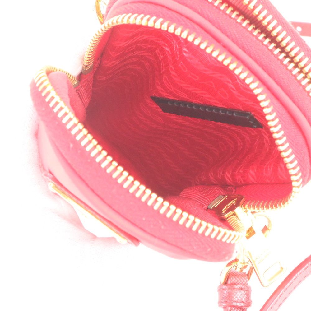 Prada Tessuto Nylon Triangle Logo Leather Shoulder Bag Crossbody — view 7