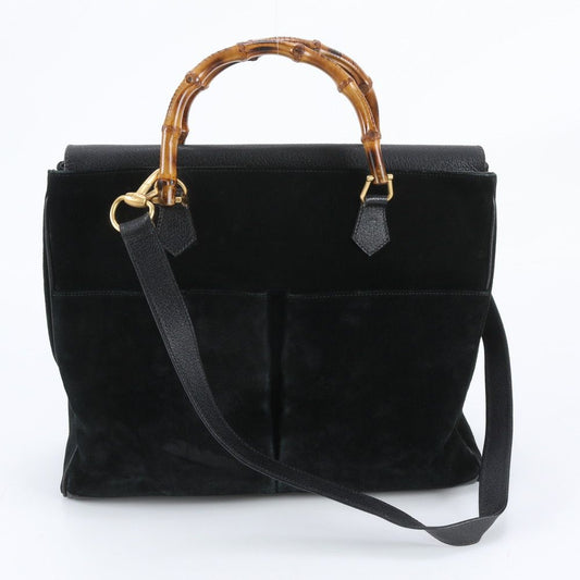 Gucci Vintage Bamboo Leather 2-Way Shoulder Bag Crossbody
