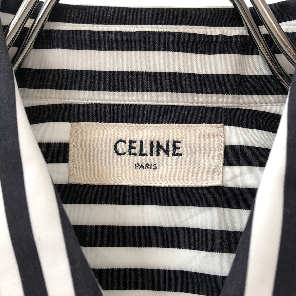 Celine Striped Shirt long Sleeve White Black 38 — view 5
