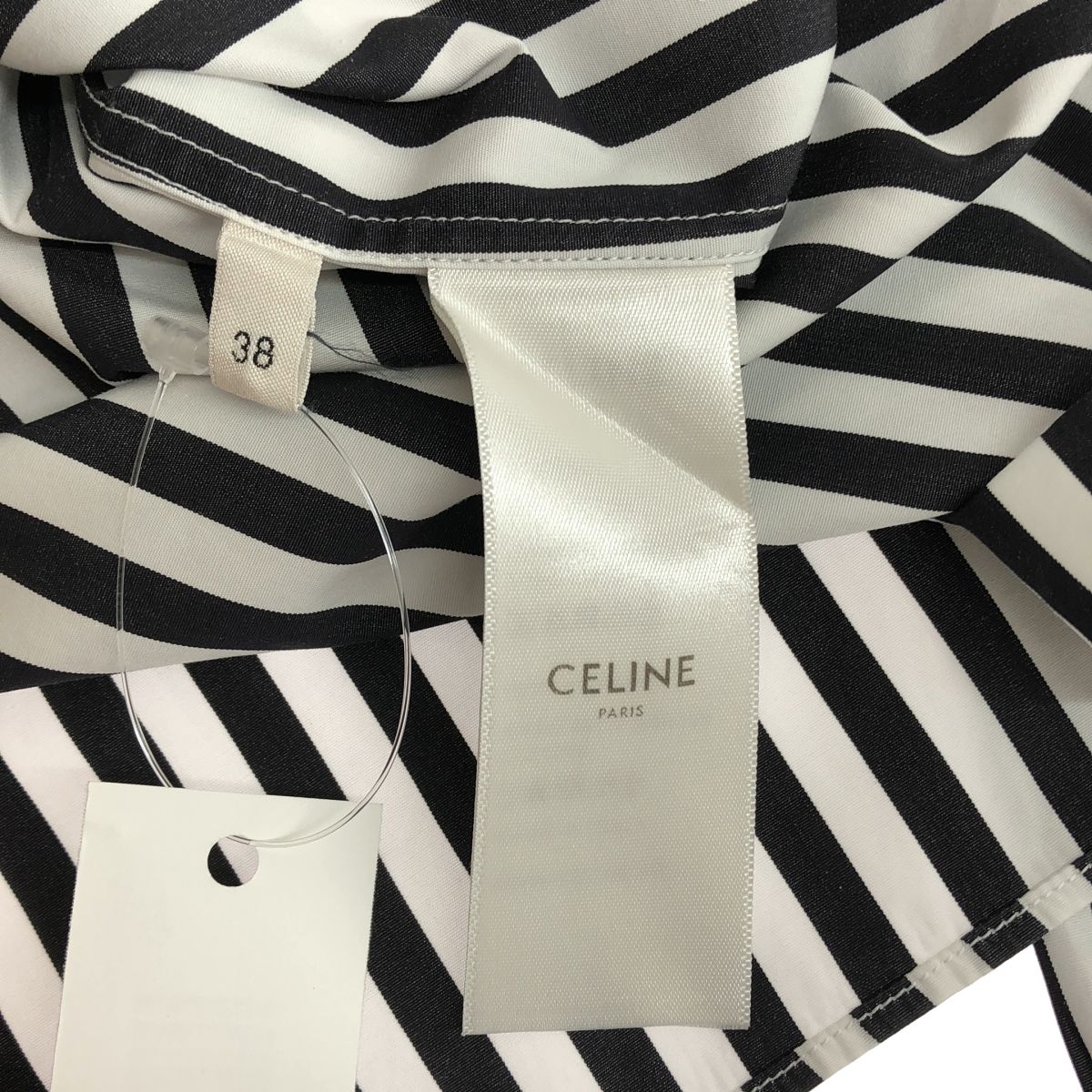 Celine Striped Shirt long Sleeve White Black 38 — view 6