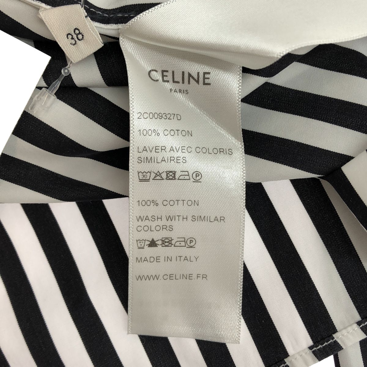 Celine Striped Shirt long Sleeve White Black 38 — view 7