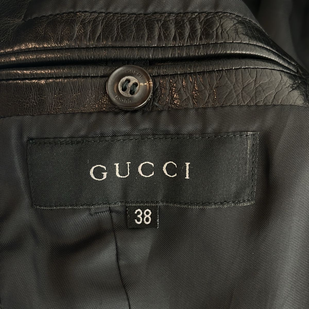 Gucci Tom Ford Era Leather Tailored Jacket Black 38 — view 6