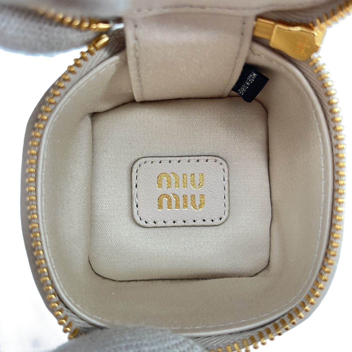 Miu Miu Matelasse Mini Pouch Beige — view 4