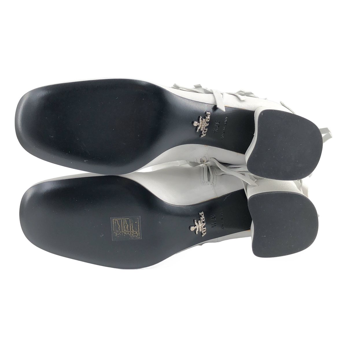Prada Fringe Short Boots White — view 5