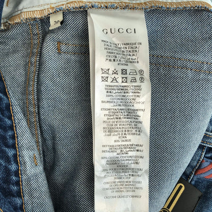 Gucci Vintage Wash Side Line Straight Denim Pants Indigo 30 — view 7