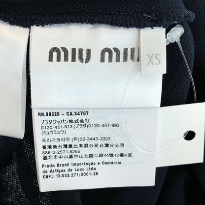 Miu Miu Cotton Pique Polo Shirt Navy XS — view 6