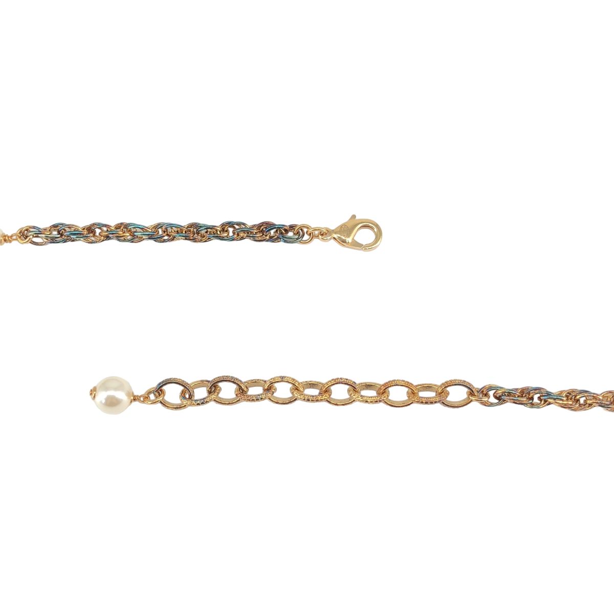 Chanel CC Logo Pearl Long Necklace Multicolor — view 5