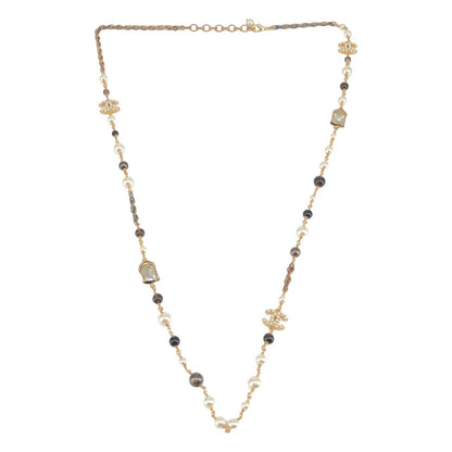 Chanel CC Logo Pearl Long Necklace Multicolor — view 2