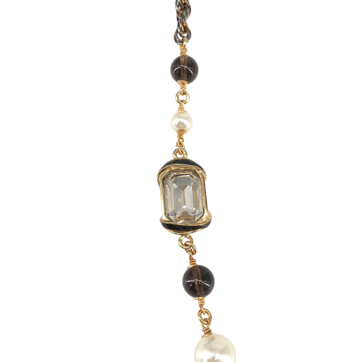 Chanel CC Logo Pearl Long Necklace Multicolor — view 7