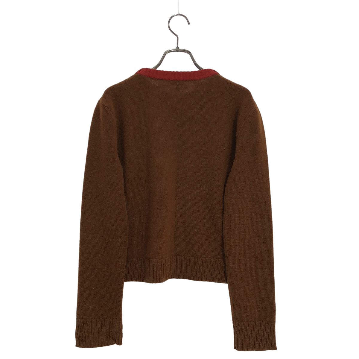 Loewe Wool Anagram Logo Cropped Knit Brown Sweater S — view 4
