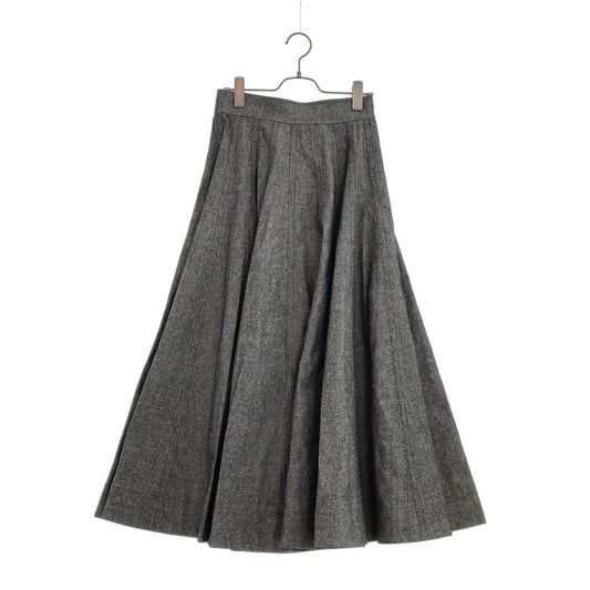 Dior Cotton Blend Twill Midi Skirt Gray 36