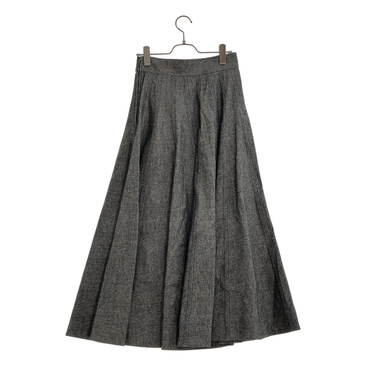 Dior Cotton Blend Twill Midi Skirt Gray 36 — view 4