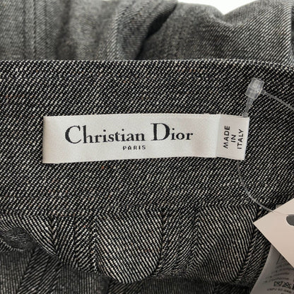 Dior Cotton Blend Twill Midi Skirt Gray 36 — view 5