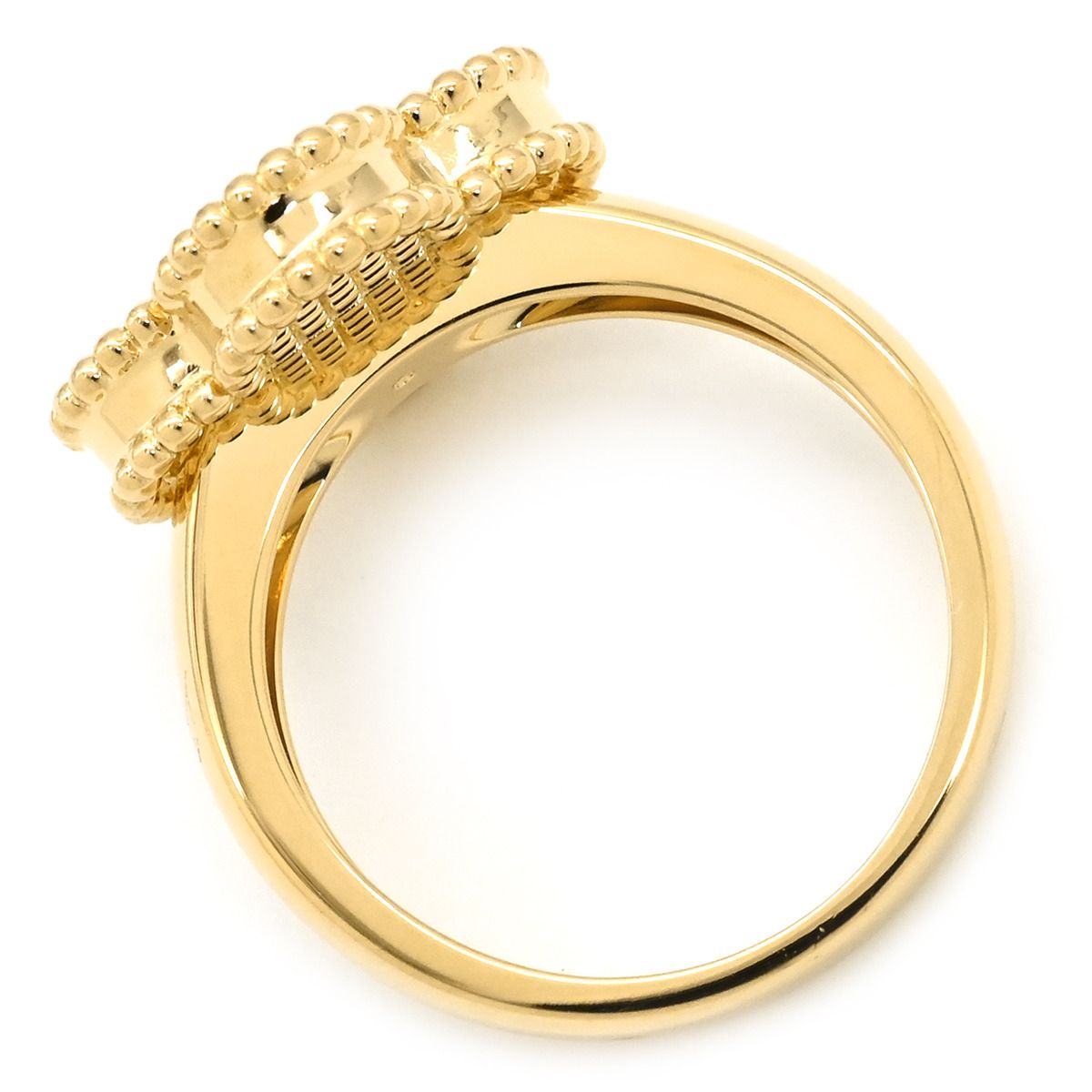 Van Cleef & Arpels Ring Vintage Alhambra Guilloche Yellow Gold 51 YG — view 2