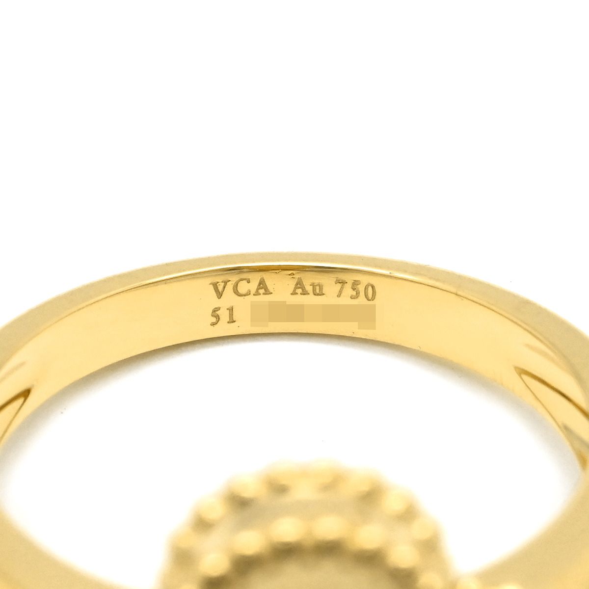Van Cleef & Arpels Ring Vintage Alhambra Guilloche Yellow Gold 51 YG — view 4