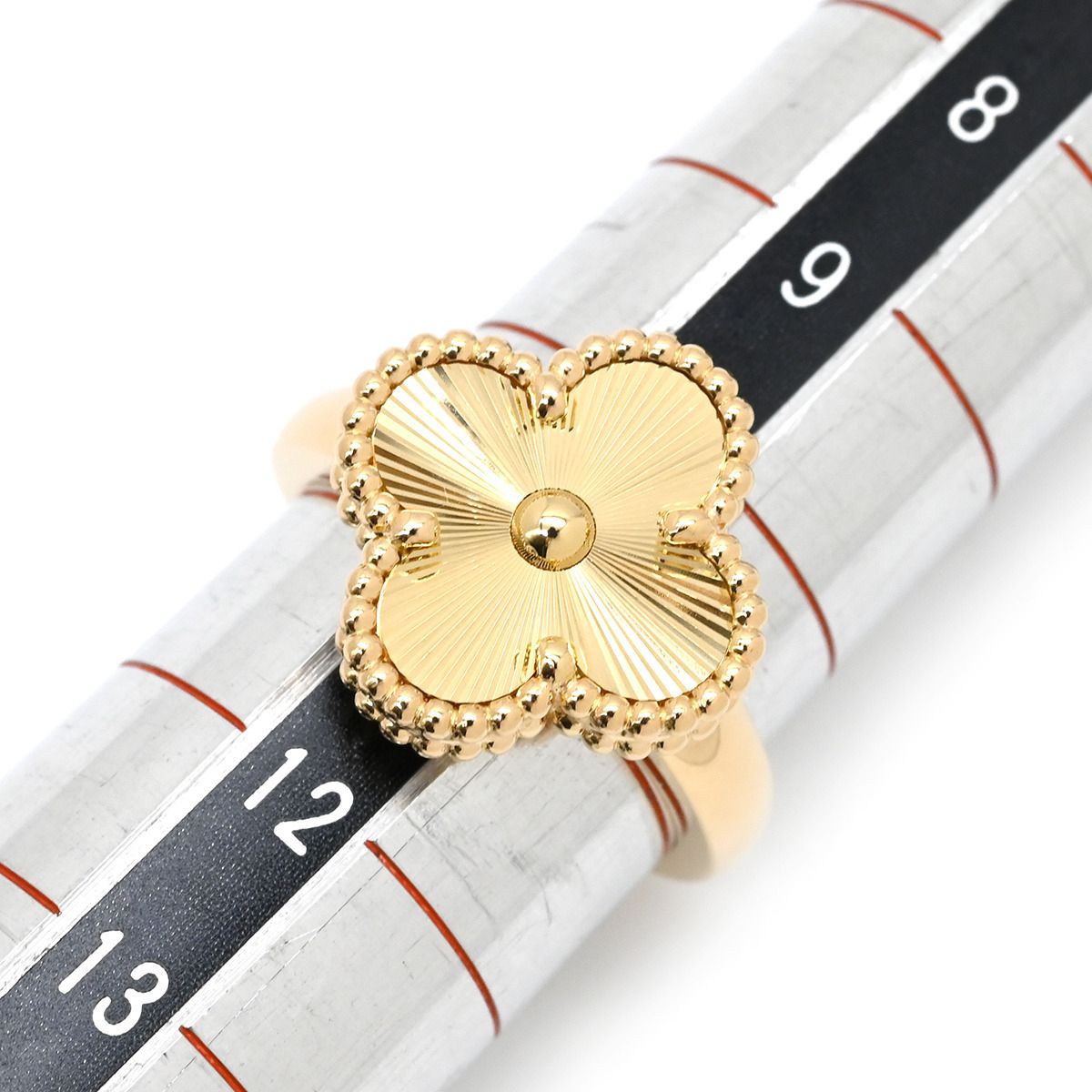 Van Cleef & Arpels Ring Vintage Alhambra Guilloche Yellow Gold 51 YG — view 6