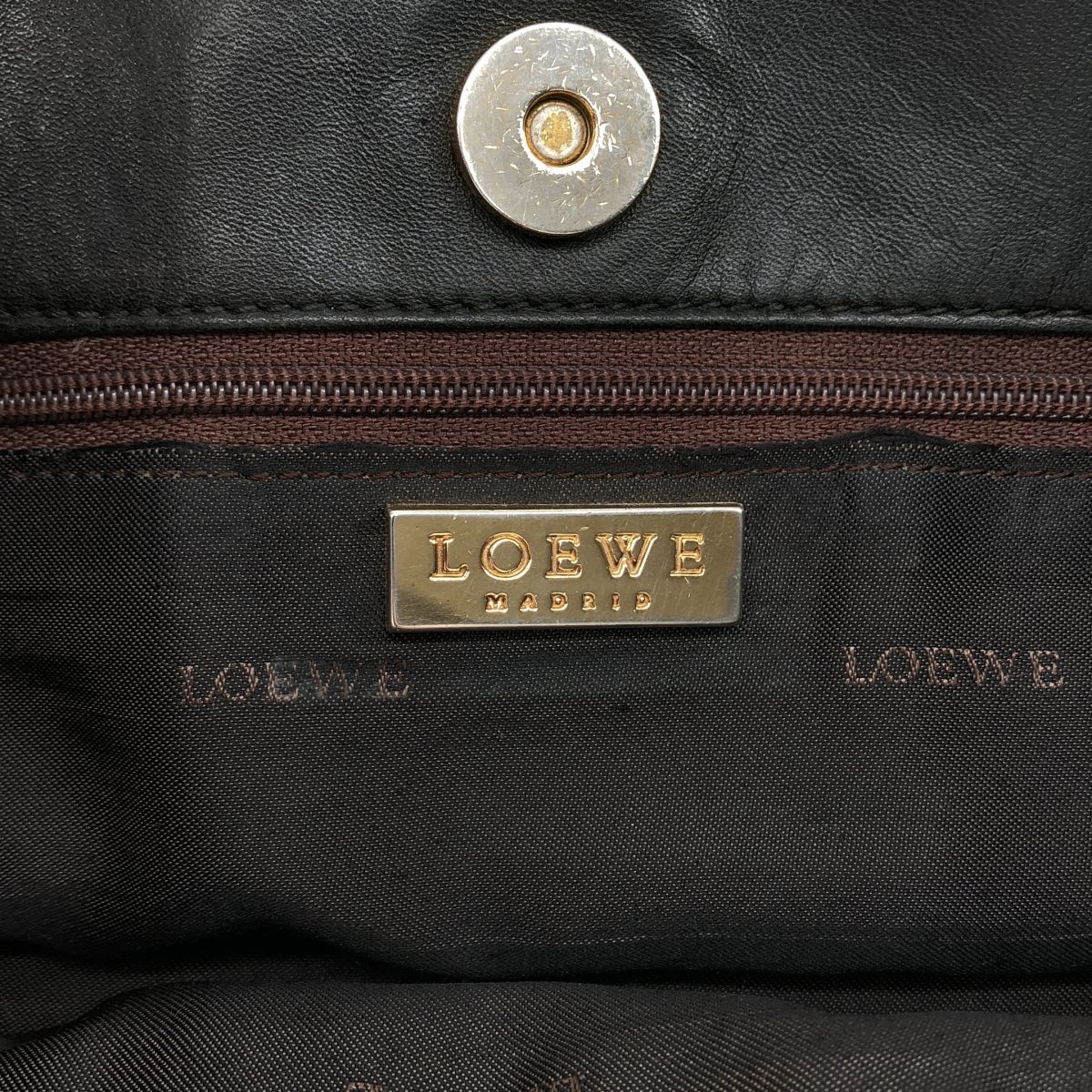Loewe Anagram Leather Tote Bag Black — view 4