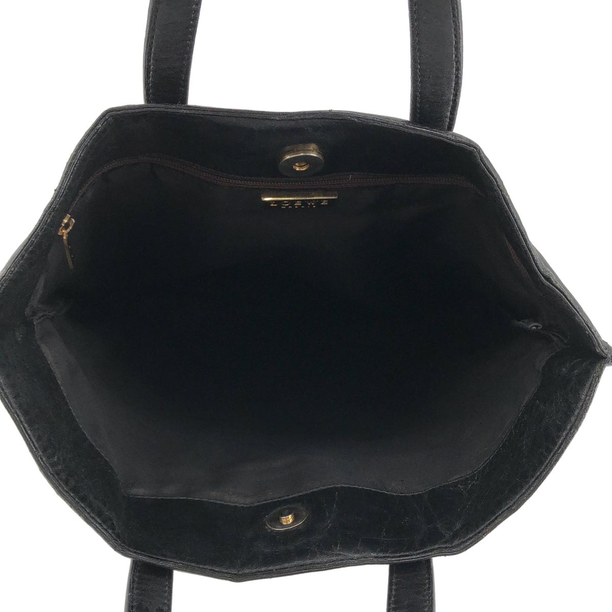 Loewe Anagram Leather Tote Bag Black — view 3