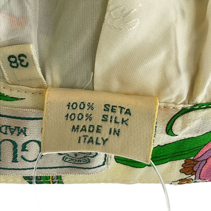 Gucci Silk Twill Flora Pleated Skirt White 38 — view 7