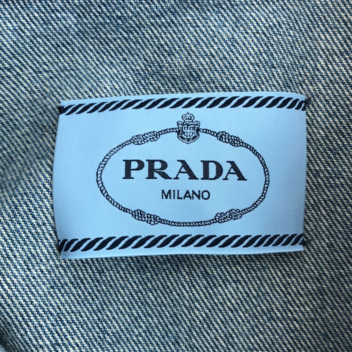Prada Organic Denim Cropped Jacket Indigo 36 — view 5