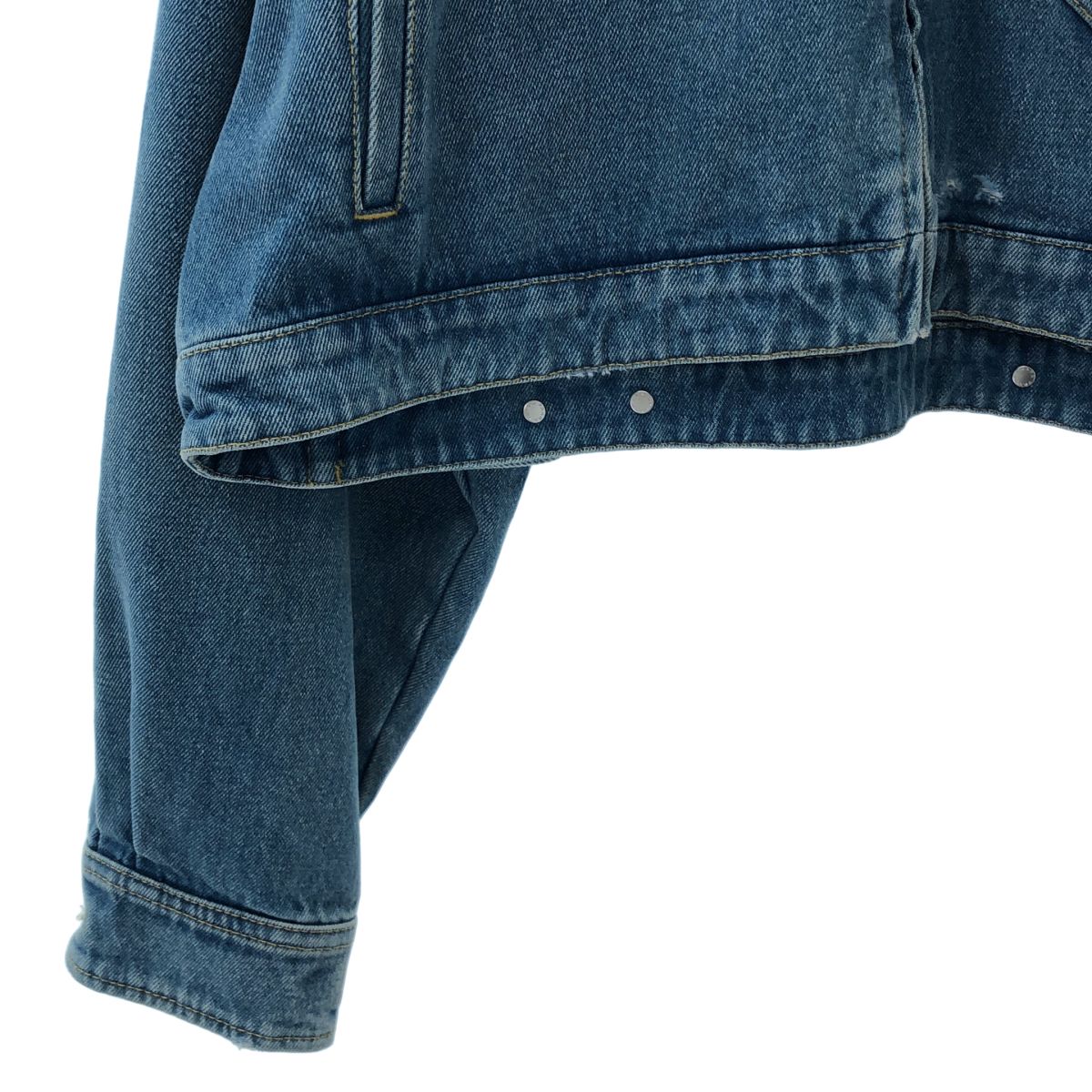 Prada Organic Denim Cropped Jacket Indigo 36 — view 3