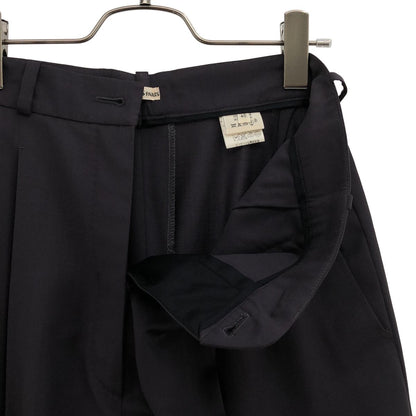 Hermes Martin Margiela Era Wool Tuck Wide Trousers Navy Pants 40 — view 4