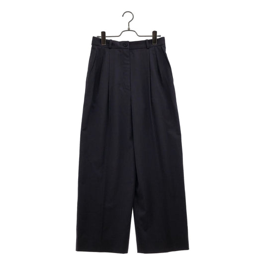 Hermes Martin Margiela Era Wool Tuck Wide Trousers Navy Pants 40