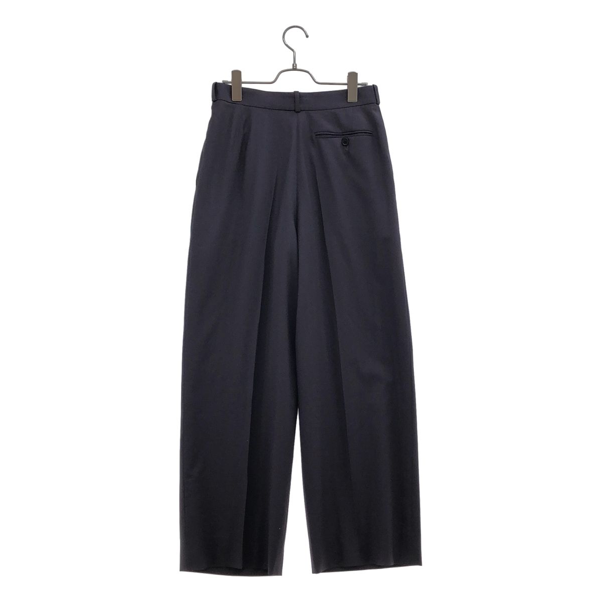 Hermes Martin Margiela Era Wool Tuck Wide Trousers Navy Pants 40 — view 5
