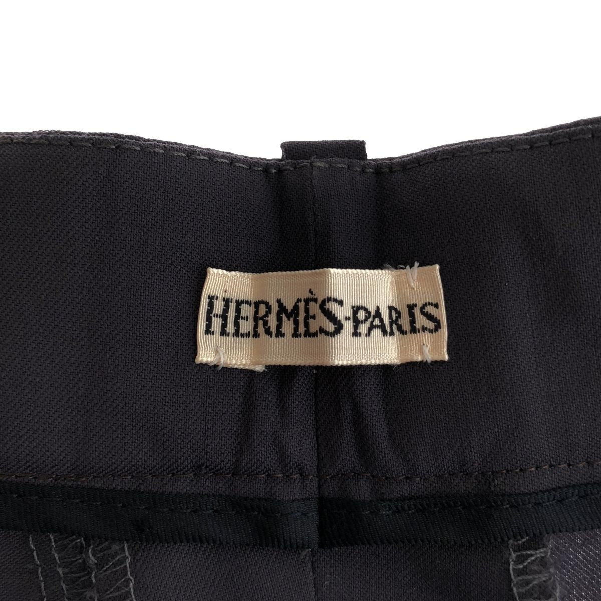Hermes Martin Margiela Era Wool Tuck Wide Trousers Navy Pants 40 — view 6