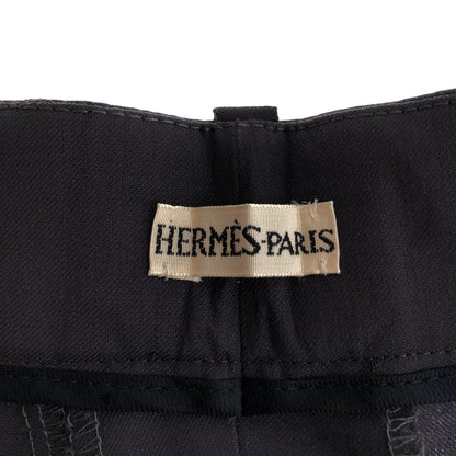 Hermes Martin Margiela Era Wool Tuck Wide Trousers Navy Pants 40 — view 6