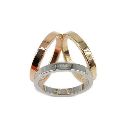 Hermes Trio Scarf Ring Gold Pink Silver — view 5