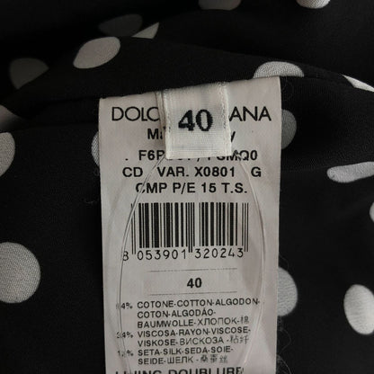 Dolce & Gabbana All Over Print Flower Jacquard Dress Dot Fully Lined Black 40 — view 7