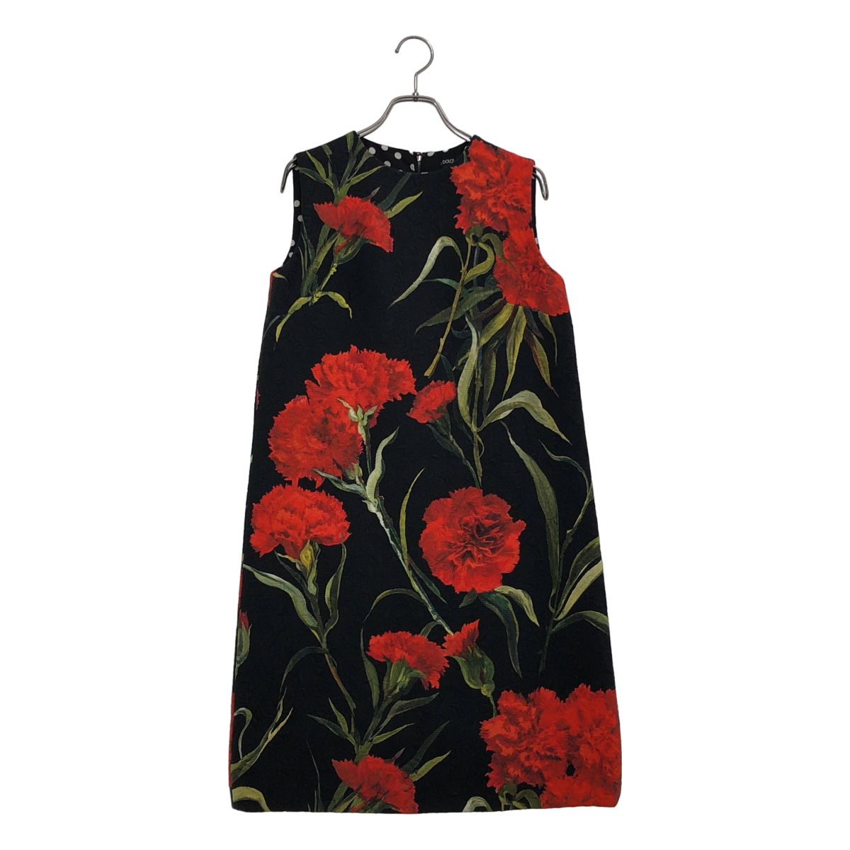 Dolce & Gabbana All Over Print Flower Jacquard Dress Dot Fully Lined Black 40