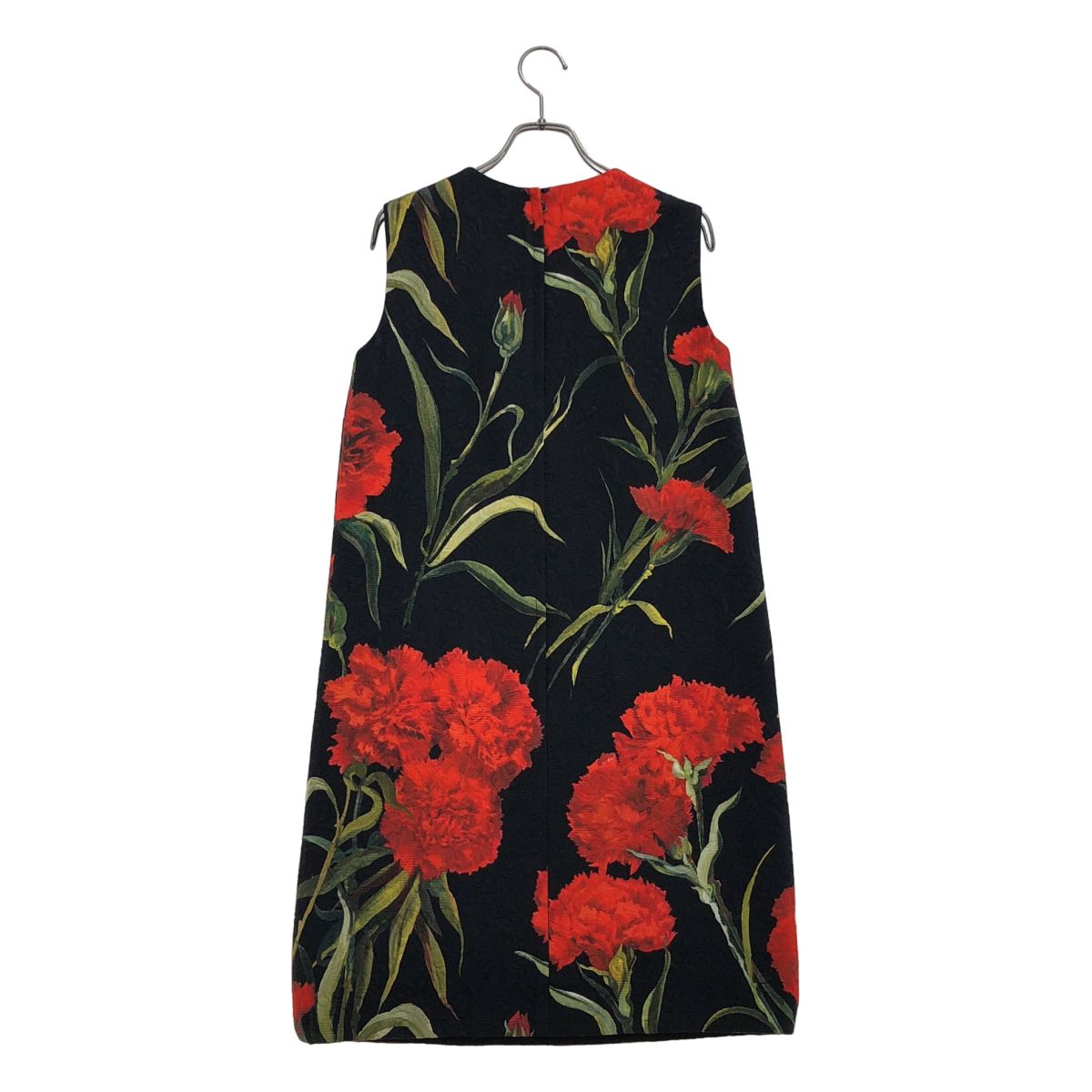 Dolce & Gabbana All Over Print Flower Jacquard Dress Dot Fully Lined Black 40 — view 4