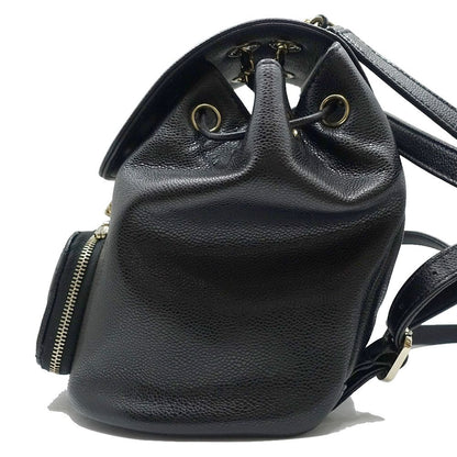 Chanel CC Logo Backpack Grained Calfskin BK — view 3